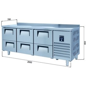 Resim Galleyz Tezgah Tip Buzdolabı - 6 Çekmeceli - 200x70x85 Cm 