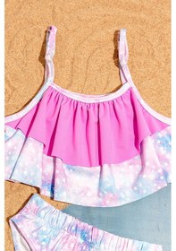 Resim Beniizle Desenli Kız Çocuk Bikini Takım Açıkmavi 