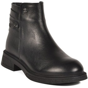 Resim Siyah Hakiki Deri Kadın Bot 2551022k Z Siyah 