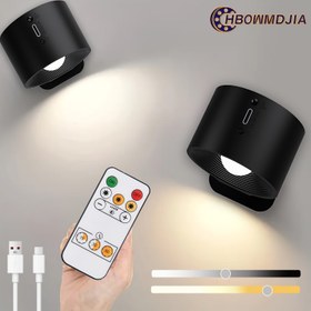 Resim HBOWMDJIA LED Duvar Aplikaları, Şarj Edilebilir Pil ile Çalışan Duvara Monte Lüxlü 3 Parlaklık Çıkarılabilir Şarj 360° Dönebilir Manyetik Top, Okuma Çalışma Yatak Odası Koridoru LED Işık için Kablosuz Duvar Işığı 