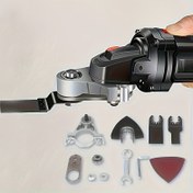 Resim Wolfram Çelik Açı Taşlama Makinesi Dönüştürücü – M10 Dişli Bıçaklarla Titreşimli Araç Adaptör Kiti – Çok Yönlü Öğütme ve Parlatma için Elektrikli Alet Aksesuarları 