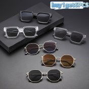 Resim Popüler Seçim] Erkekler için 6 Çift Klasik Kare Geometrik Çerçeve Trend Dekoratif Moda Gözlükleri 
