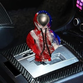 Resim Vites Topuzu Kapşonlu, Vites Kapüşonlu Üst - Araç Vites Topuzu Kapağı | Araba için Vatansever Bayrak Tasarımı Vites Sopa Kapağı, Parlak Renkli Kazak Otomatik Vites Topuzu Kapağı, Araba Vites Sopa Koru 