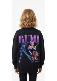 Resim Kpop Kız Çocuk Sweatshirt St09652 Lacıvert 