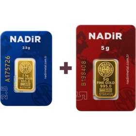 Resim Nadir Gold 24 Ayar 7,5 Gram Külçe Altın (1 Adet 5 Gram Külçe Altın + 1 Adet 2,5 Gram Külçe Altın ) 