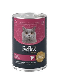 Resim Reflex Plus Jöle İçinde Et Parçacıklı Kuzu Etli Yetişkin Kedi Konservesi 400 Gr 6 Adet 