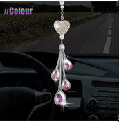 Resim Bling Araba Kolye Kristal Top Ve Düşme Araba Çekici Arka Görüş Aynası Dekorasyonu Colour 1 Piece Set 