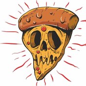 Resim UBGA GIFT Pizza Skull 15 Cm Özel Tasarım Motor Kask Araba Duvar Stıcker Çıkartma 