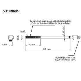 Resim Klozet Taharet Çubuğu Uzun 27-34 Cm , Plastik Uçlu, Oynar Perlatörlü Diğer 