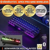 Resim STEELSERIES APEX PRO MINI WIRELESS KABLOSUZ MEKANIK OYUNCU KLAVYESI SSK64843 