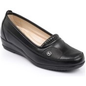 Resim The Hope Shoes Kadın Siyah Ortopedi Deri Taban Günlük Anne Ayakkabısı 