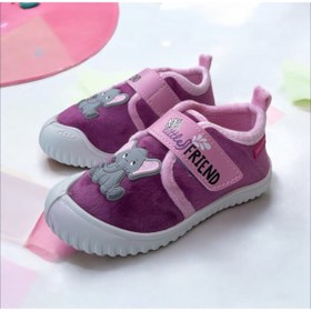 Resim Gezer Kız Çocuk Kışlık Tek Cırt Cırtlı Ayarlanabilir Rahat Taban Ev, Bahçe, Okul, Kreş Panduf Ayakkabı 