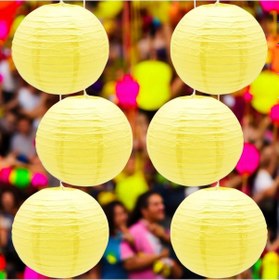Resim Vıp Kalite 2 Adet Sarı Çin Feneri Sarı Japon Feneri Sarı Kağıt Fener Sarı Parti Kır Düğünü Feneri 