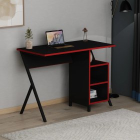 Resim Rio Metal Ayaklı Oyuncu Masası Siyah - Kırmızı 
