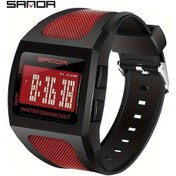 Resim Sunshine022 Sanda Unisex Digital Spor Saati Siyah Kırmızı Alarm Su Geçirmez Led Ekran Diğer 