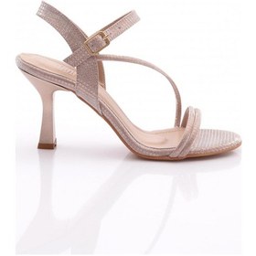 Resim Dgn 911 Kadin Bilekten Bağlamali Topuklu Ayakkabi Rose Kroko 