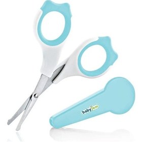Resim Babyjem Bebek Tırnak Makası 0-12 Ay Yuvarlak Uçlu Eğimli Paslanmaz Çelik Bıçak Koruyucu Kılıflı 