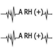 Resim Bt43S Kalp Ritmi Desenli A Rh Pozitif Kan Grubu Etiketi 2Li Set 