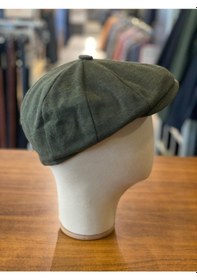 Resim Hamze Peaky Blinders Tarz İngiliz Model Kaşe Kumaş Kasket Şapka Haki 