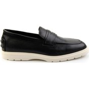 Resim Siyah Hakiki Deri Erkek Casual Ayakkabı E01087113103 Siyah 