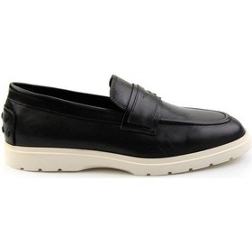 Resim Siyah Hakiki Deri Erkek Casual Ayakkabı E01087113103 Siyah 