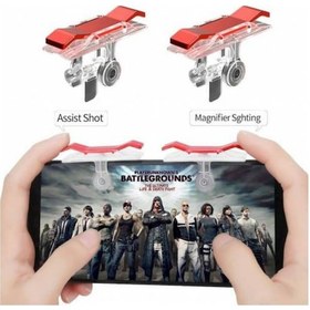 Resim Pubg Ateş Tetik Düğmesi Telefonlar Için Çift Oyun Adaptörü Kutulu 