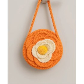 Resim El Yapımı Makrome Çanta Doğal ve Şık Tasarım Çiçek Kırmızı 