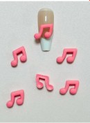 Resim 10 Adet Pembe Mor Reçine Katı Içi Boş Müzik Notasyonu Aksesuarları Nota Uzun Nail Art Önemsiz Telefon Kılıfı Dekorasyon Charm Apple Yeşil 