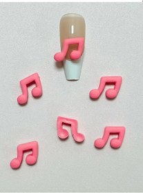 Resim 10 Adet Pembe Mor Reçine Katı Içi Boş Müzik Notasyonu Aksesuarları Nota Uzun Nail Art Önemsiz Telefon Kılıfı Dekorasyon Charm Apple Yeşil 