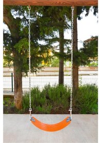 Resim Teplay Zincirli Elastik U Çocuk Ve Yetişkin Salıncağı Turuncu İçi Metalli 