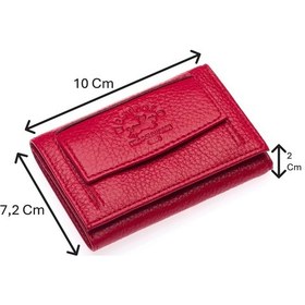 Resim Westpolo Unisex Hakiki Deri Bozuk Para Ve Kağıt Para Bölmeli Cüzdan Kartlık - Kırmızı Kırmızı 