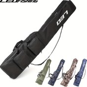 Resim LEOFISHING Balıkçılık Malzemesi Saklama Çantası 130cm/4.27ft Taşınabilir Olta Makinesi Düzenleyici İki Katmanlı Büyük Kapasiteli Seyahat Kapağı ve Alet Taşıma Çantası 