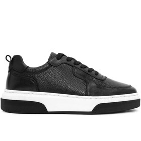 Resim Derimod Erkek Siyah Bağcıklı Kalın Tabanlı Deri Sneaker,Kışlık Spor Ayakkabı 25WFD6408FT 