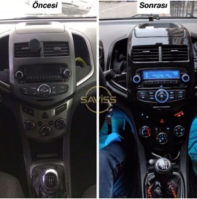 Resim Saviss Chevrolet Aveo Full Set Parlak Siyah Torpido Maun Kaplma, Konsol Kaplama (parlak Siyah) 