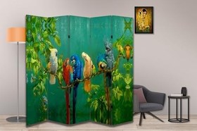 Resim Kuş Temalı Özel Tasarım Paravan Room Divider 180 x 200 cm 