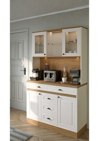 Resim Mikel Masalı Kahve Köşesi %100 Mdf 120 45 200 Beyaz - Meşe 