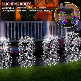 Resim 200 LED Güneş Enerjili Renkli Patlama Bahçe Aydınlatması, Dekoratif Çim Işıklı Ayakta Durmalı Patlama Feneri, Dış Mekan Peyzaj Aydınlatma, Bahçe ve Avlu Süsleme 
