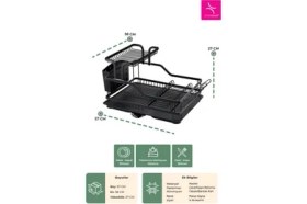 Resim Primanova Bianka Paslanmaz Alüminyum Iki Katlı Bulaşıklık - Siyah 