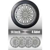 Resim Seat Leon Toledo Altea 14" Inç Uyumlu 4 Adet 1 Takım Gri Kırılmaz Esnek Jant Kapağı 022 