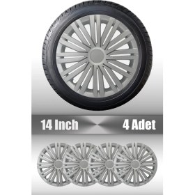 Resim Seat Leon Toledo Altea 14" Inç Uyumlu 4 Adet 1 Takım Gri Kırılmaz Esnek Jant Kapağı 022 
