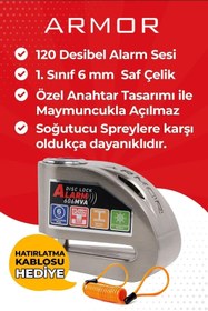 Resim Armor 6mm Güvenlik Sertifikalı Alarmli Disk Kilidi -606 Mva 
