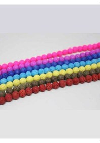 Resim Çeyrek Dizi 9cm Uzunluğundadır Lav Taşı Koyu Mavi Renkli Çeyrek Dizi 8mm Çok Renkli 