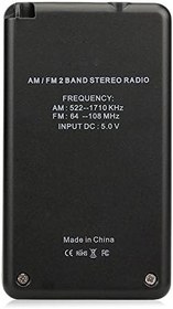 Resim HRD-103 AM FM Dijital Radyo 2 Bant Stereo Alıcı Taşınabilir Cep Radyo w/Kulaklıklar LCD Ekran Şarj Edilebilir Pil Kordon Black 