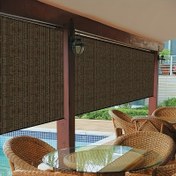 Resim Balkon ve Bahçe için Gizlilik Perdesi, Dekoratif Hasır Stili Çit, UV Dayanımlı Koruma Örgüsü, Kahve Rengi, Açık Hava Verandası, Yürüyüş Yolu ve Bahçe Gölgeliği 