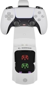 Resim Rampage RP-PS5 S RGB Işıklı PlayStation 5 Slim Uyumlu Hızlı Şarj İstasyonu - Oyun Kolu Şarj Standı - İkili Şarj Dock 