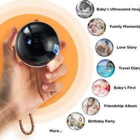 Resim Wi-Fi Version Glass Video Globe - Direct Video/Photo Transfer via App | Birthday &amp; Christmas Gift - Pink 