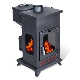 Resim Etinova Eti-K5 Küçük Üç Tarafı Camlı Fırınsız Şömine Tipi Pelet Soba 