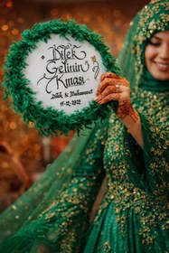 Resim LUNA ÇEYİZ HEDİYELİK Gelin Defi, Gelin Tefi, Kına Gecesi Tefi, Kına Gecesi Defi, Sünnet Defi, Sünnet Tefi,Def,Tef Yeşil 