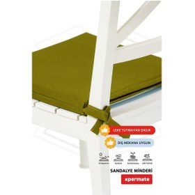 Resim Xpermate 4'lü Sandalye Minderi Su İtici Kumaş 40 x 40 CM Yeşil 