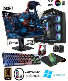 Resim Apphirex TC28 R5-5500 32 GB 1TB M.2 SSD RTX4060 8 GB 27'' W10P Masaüstü Oyuncu Bilgisayarı 